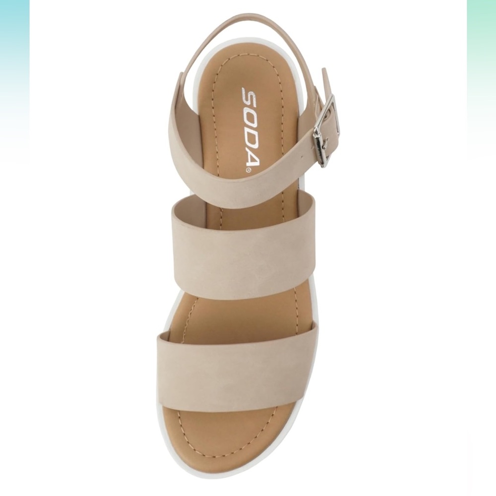 NIB Soda ACCOUNT Women's 9 Open Toe Block Heel Sandals - Picture 7 of 7